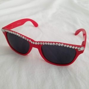 DIY Rhinestone Red Sunglasses